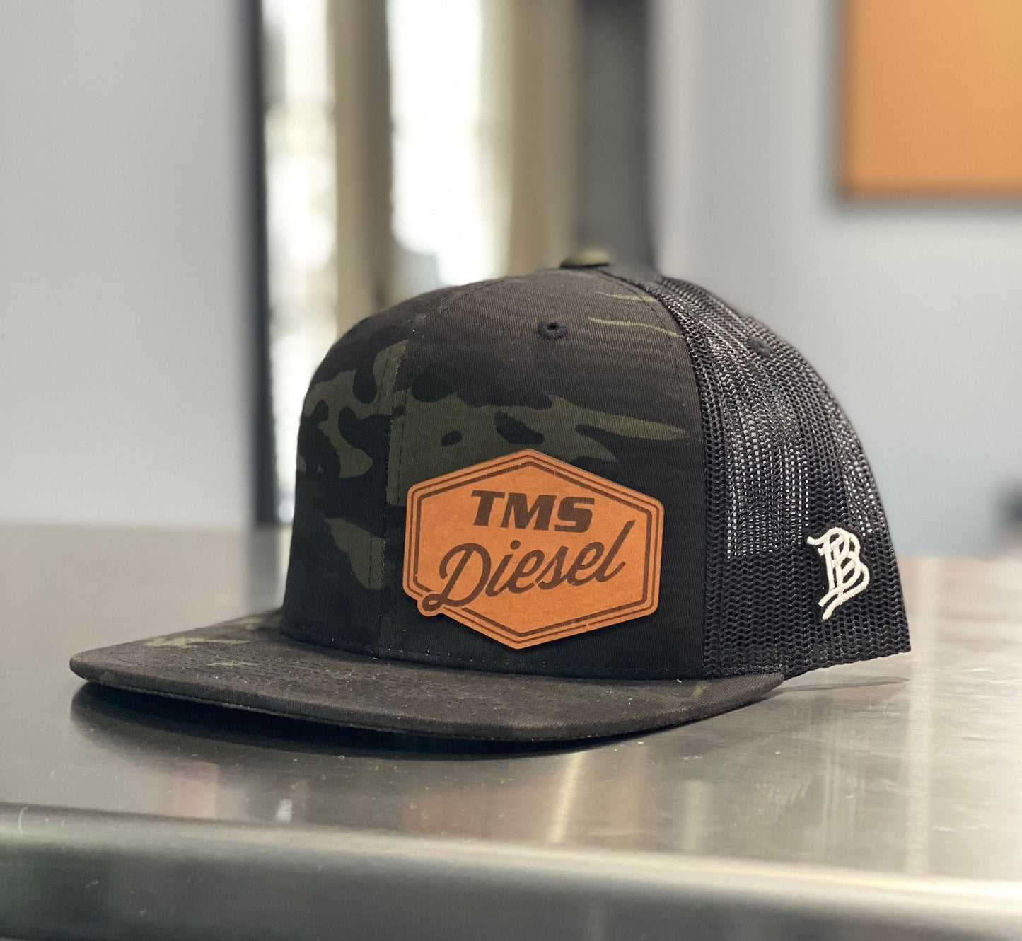 Blackout Camo Flat Trucker Hat