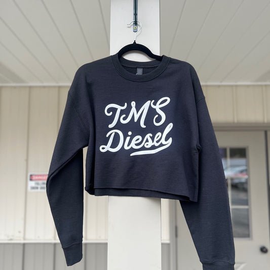 Women's Black Crop Crewneck